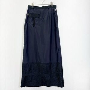 Bouche à Bouche Black Cargo Maxi Skirt Size XS Pockets Back‎ Slit